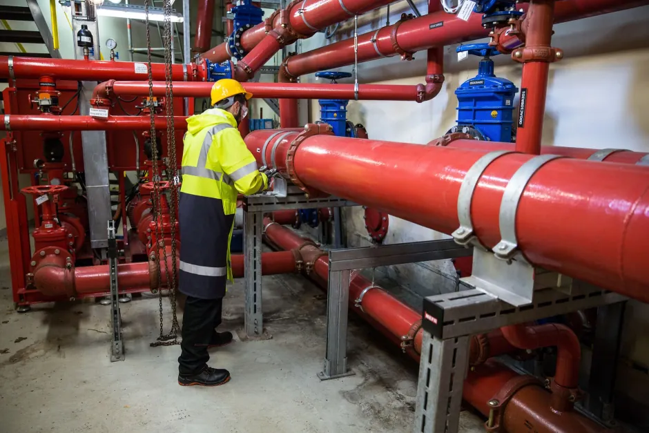 Checking a gas installation in a Sydney CBD building